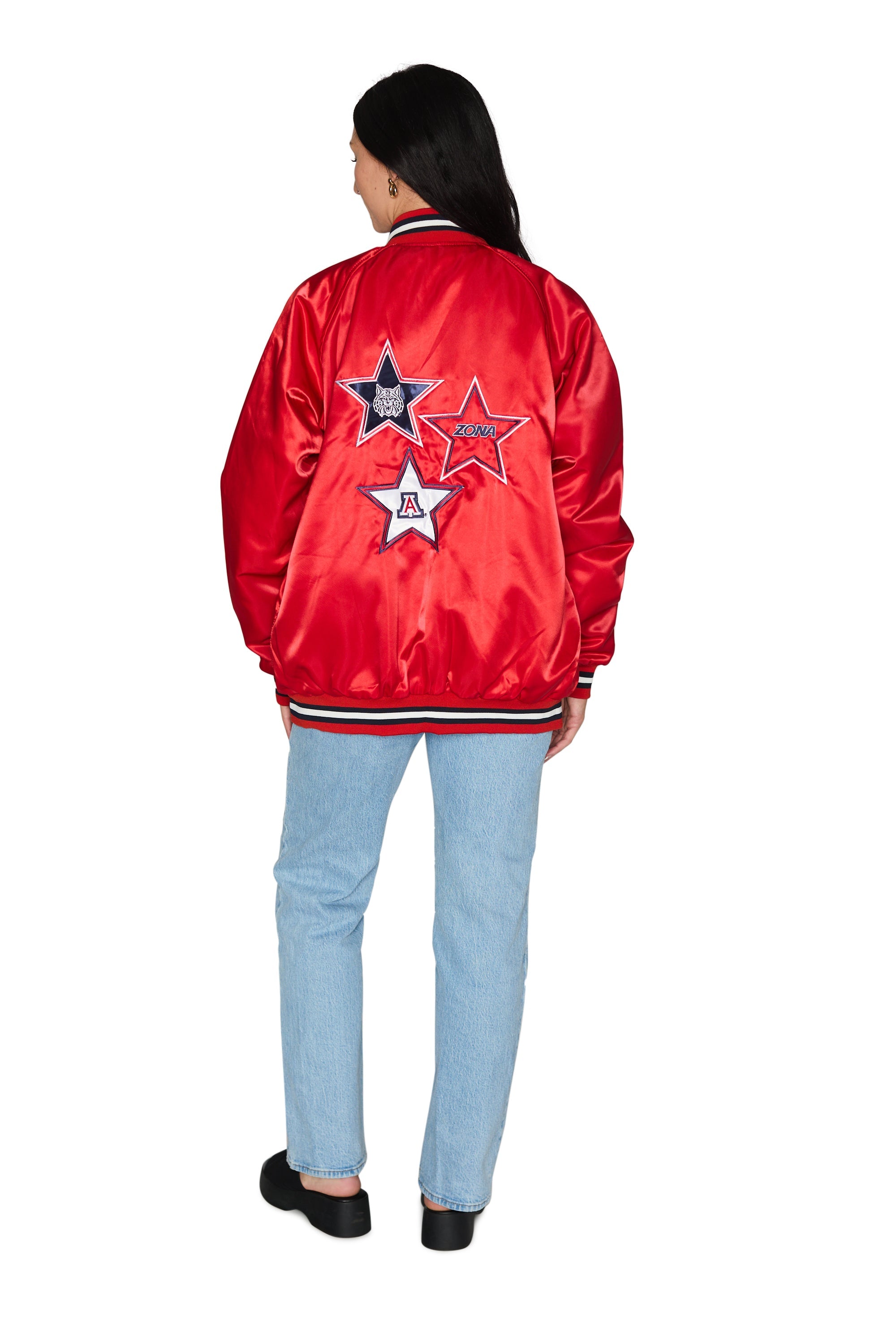 University of Arizona Satin Letterman Bomber Jacket | lojobands 10