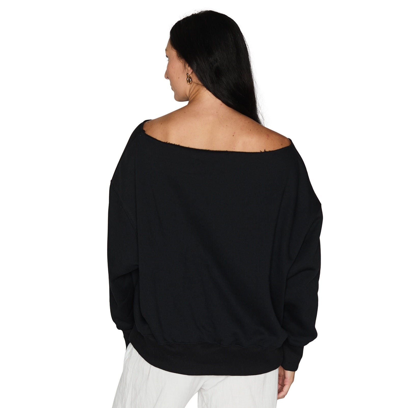 Ohio State OSU Buckeyes Black Off the Shoulder Sweatshirt 4