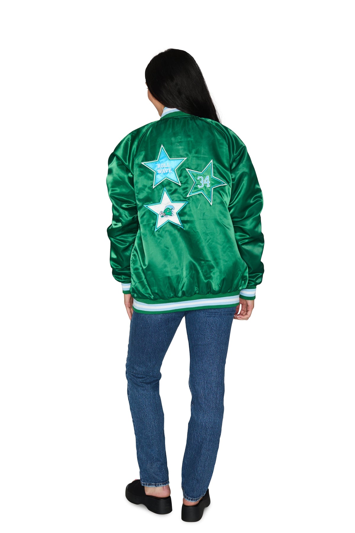 Tulane Satin Letterman Bomber Jacket | lojobands 6