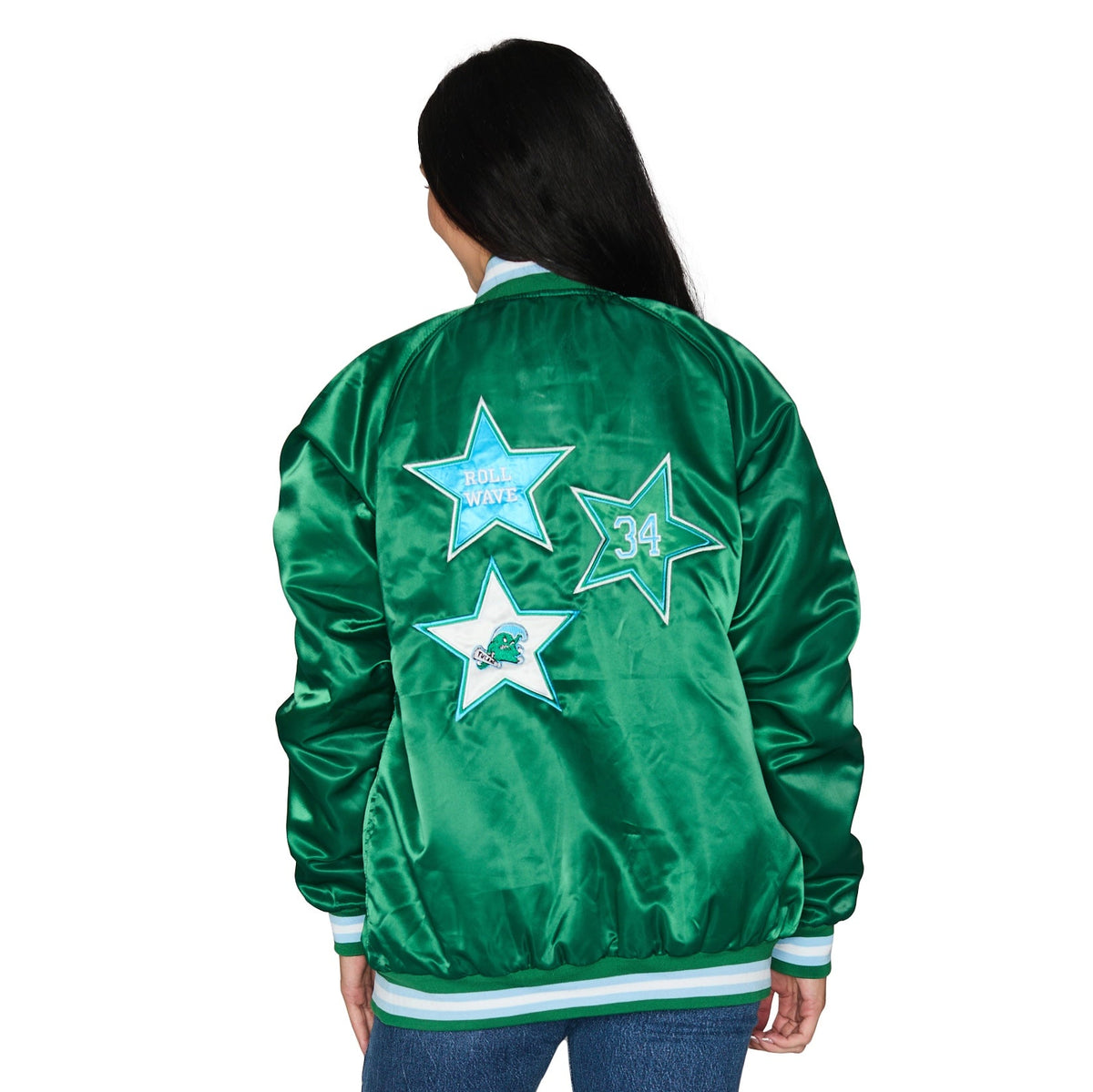 Tulane Satin Letterman Bomber Jacket | lojobands 3