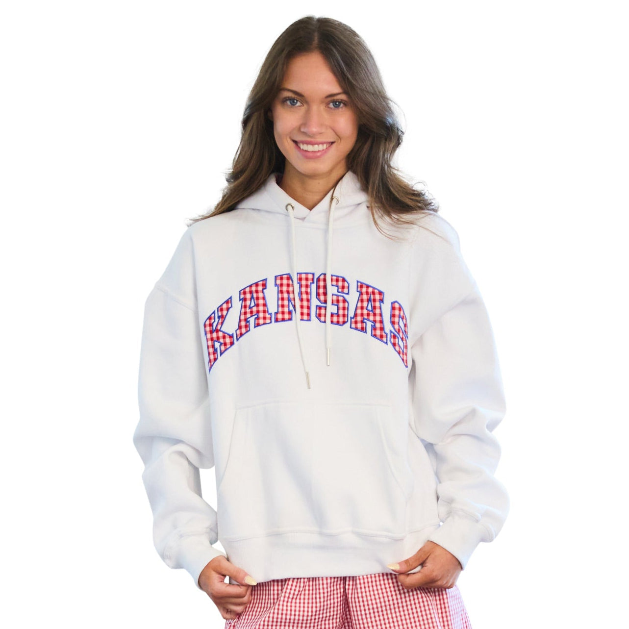 Kansas Jayhawks Gingham Hoodie | lojobands 3