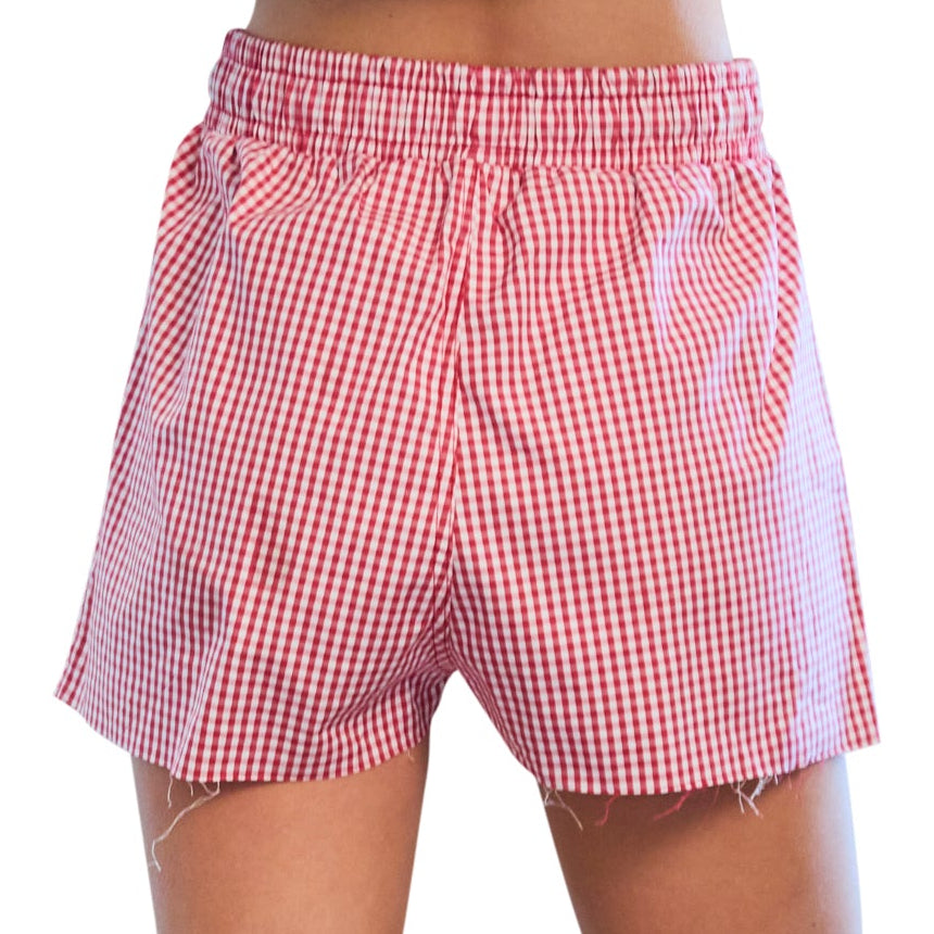 Kansas Jayhawks Gingham Shorts | lojobands 2