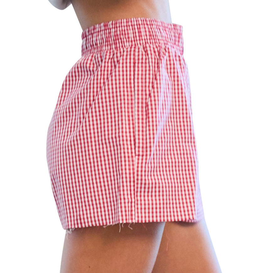 Kansas Jayhawks Gingham Shorts | lojobands 3