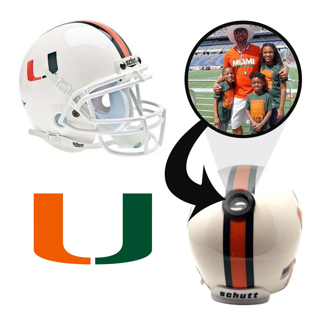 Miami Hurricanes College Football Collectible Mini Helmet - Picture Inside 1