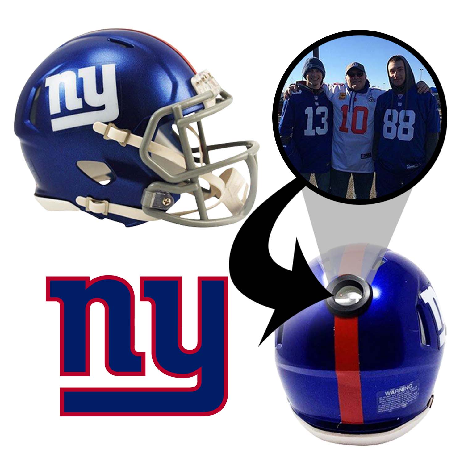 New York Giants NFL Mini Helmet - Picture Inside 1