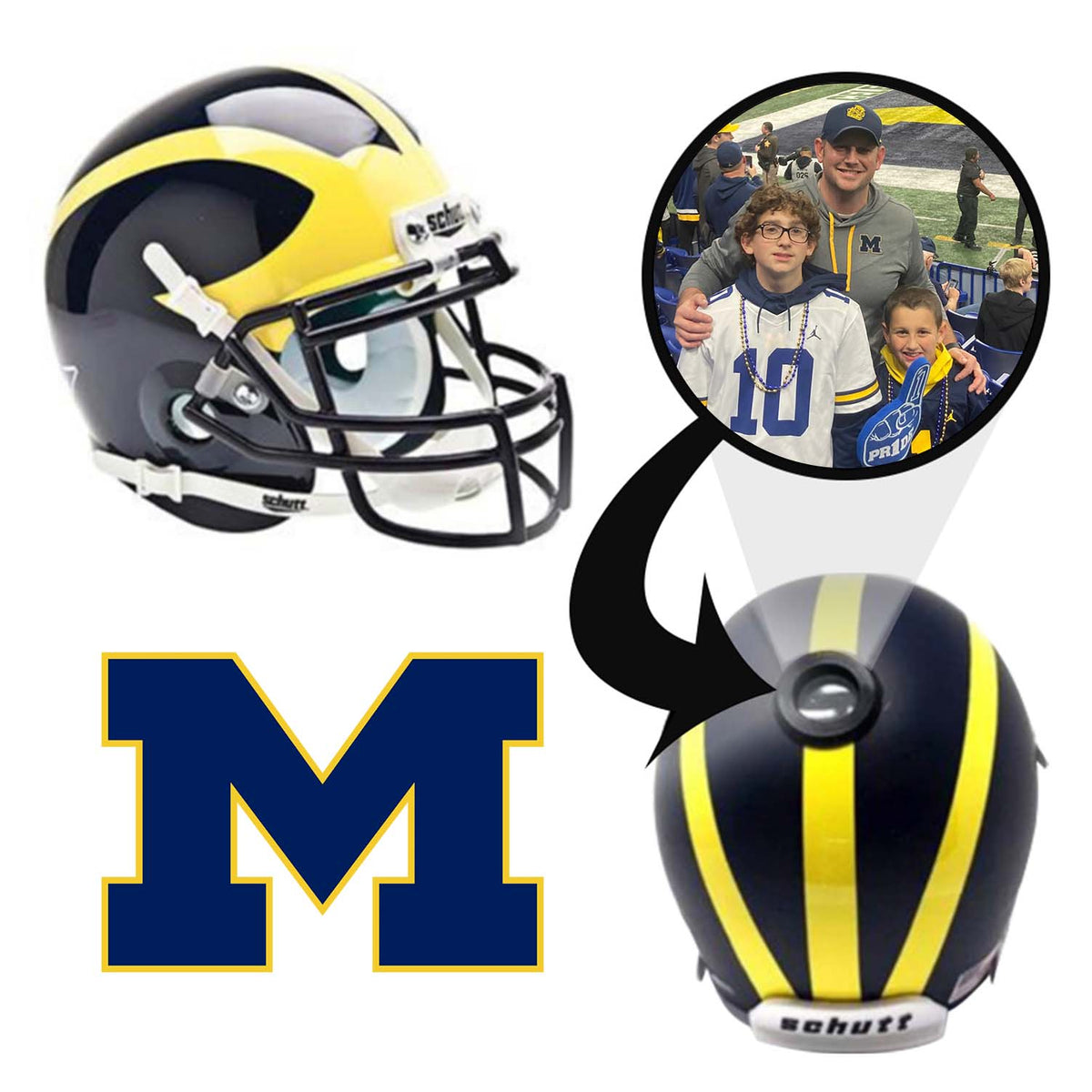 Michigan Wolverines College Football Collectible Mini Helmet - Picture Inside 1