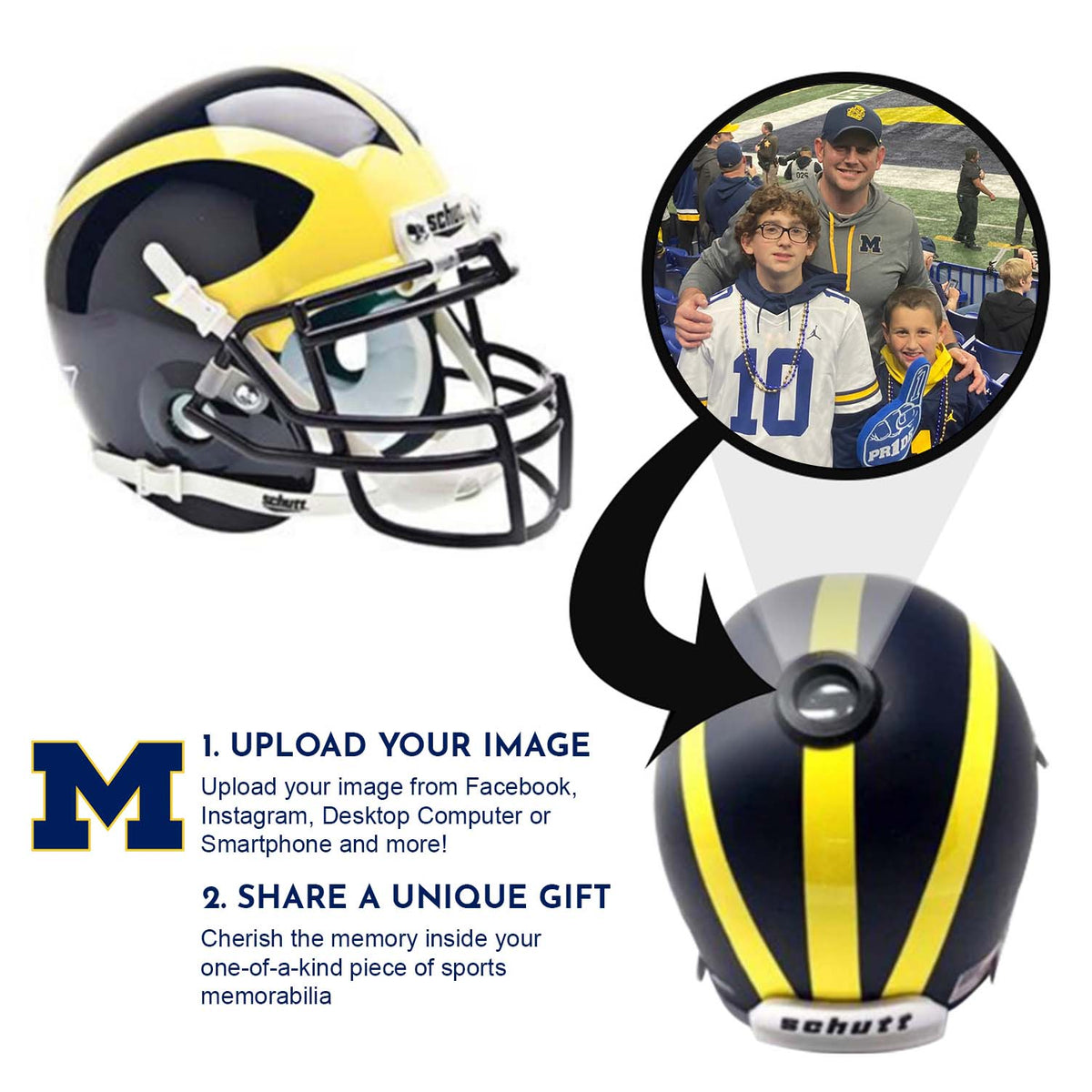Michigan Wolverines College Football Collectible Mini Helmet - Picture Inside 2