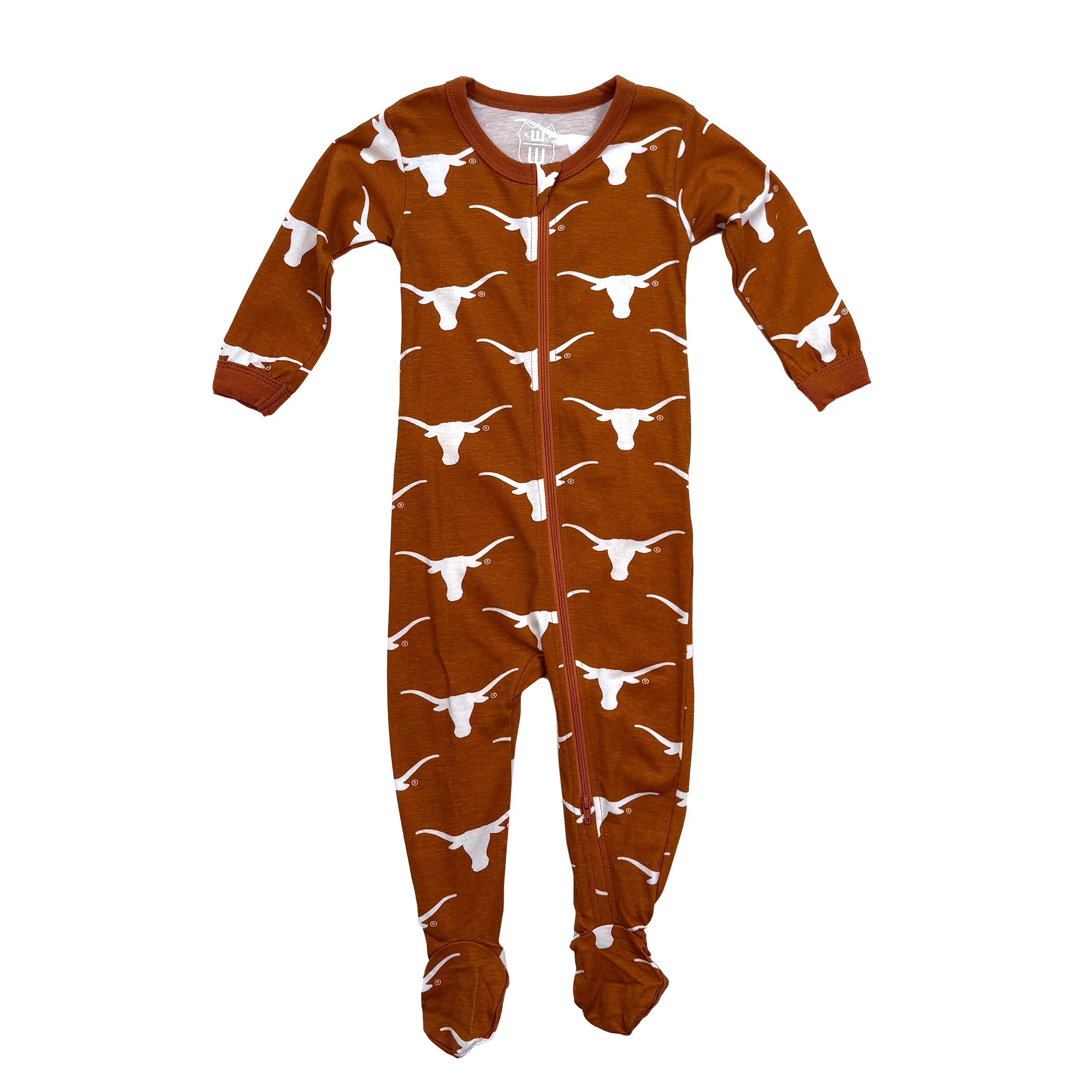 Texas Longhorns Infant Allover Print Zip Sleeper 1