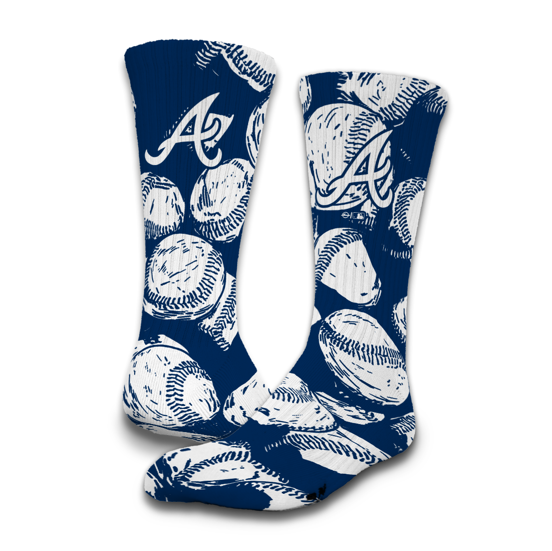 Atlanta Braves Baseball Pattern Socks 1