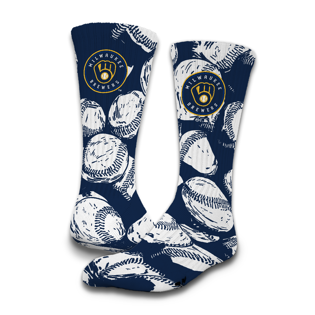 Milwaukee Brewers Baseball Pattern Socks 1