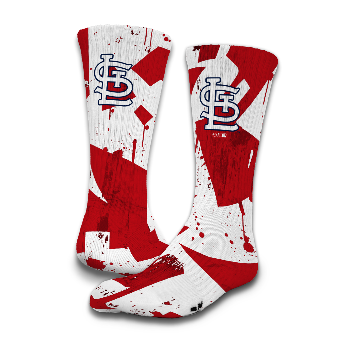 St Louis Cardinals Grunge Socks 1