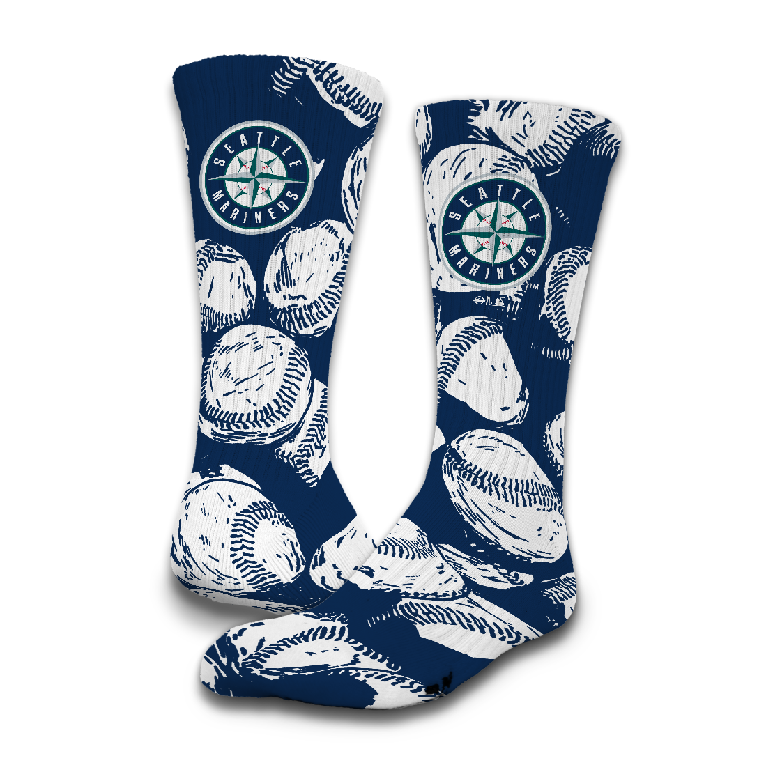 Seattle Mariners Baseball Pattern Socks 1