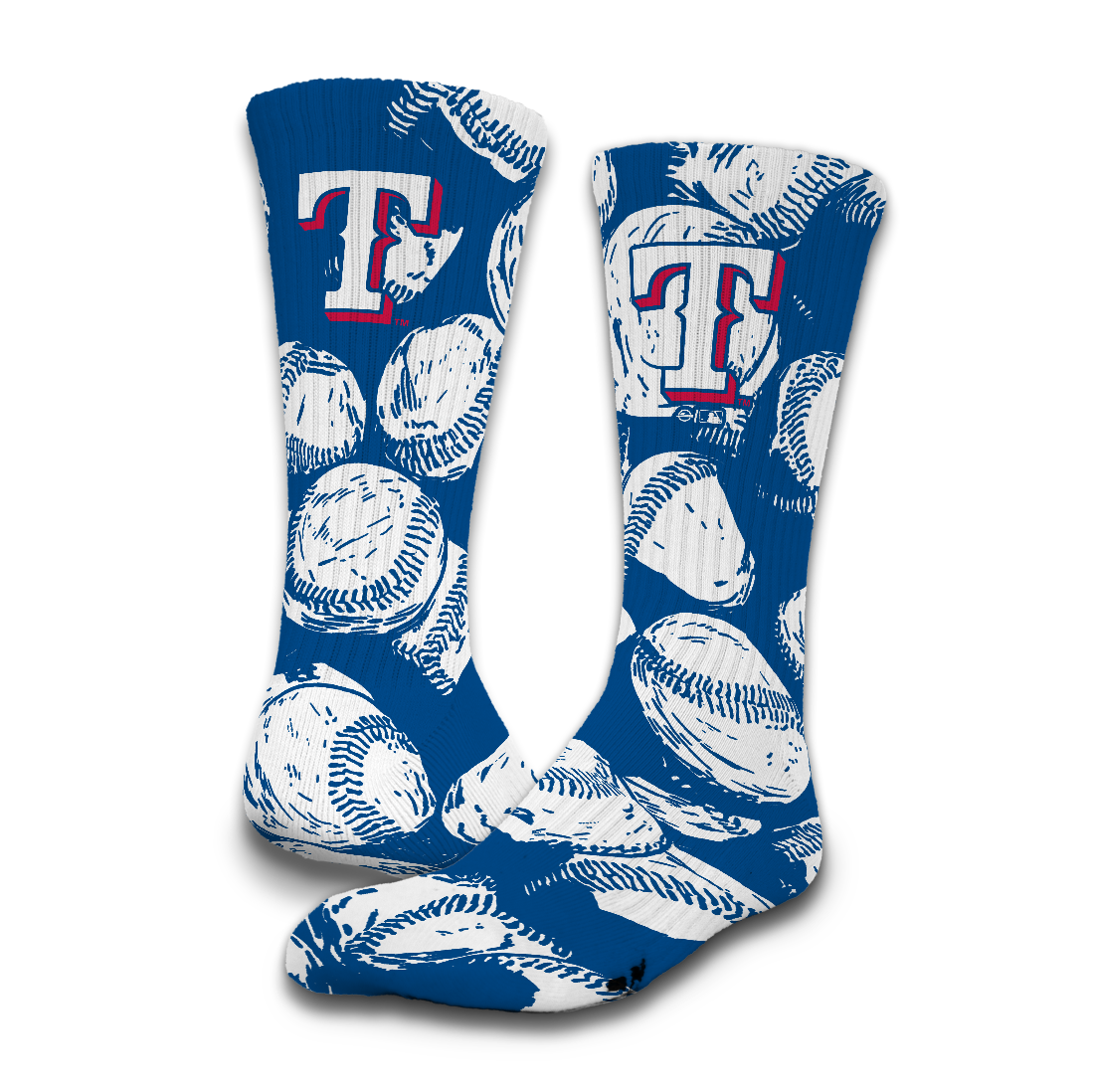 Texas Rangers Baseball Pattern Socks 1