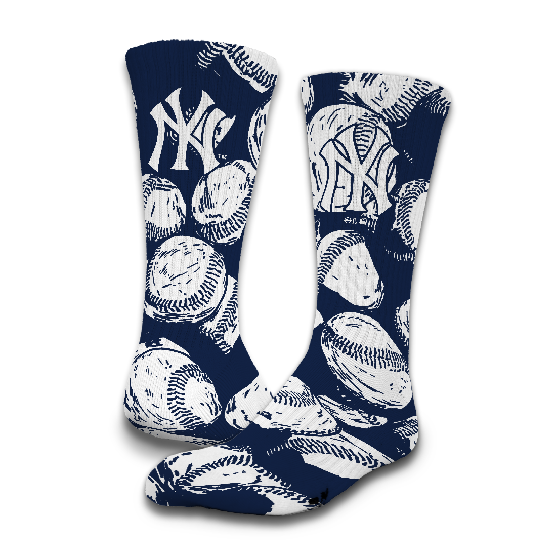 New York Yankees Baseball Pattern Socks 1
