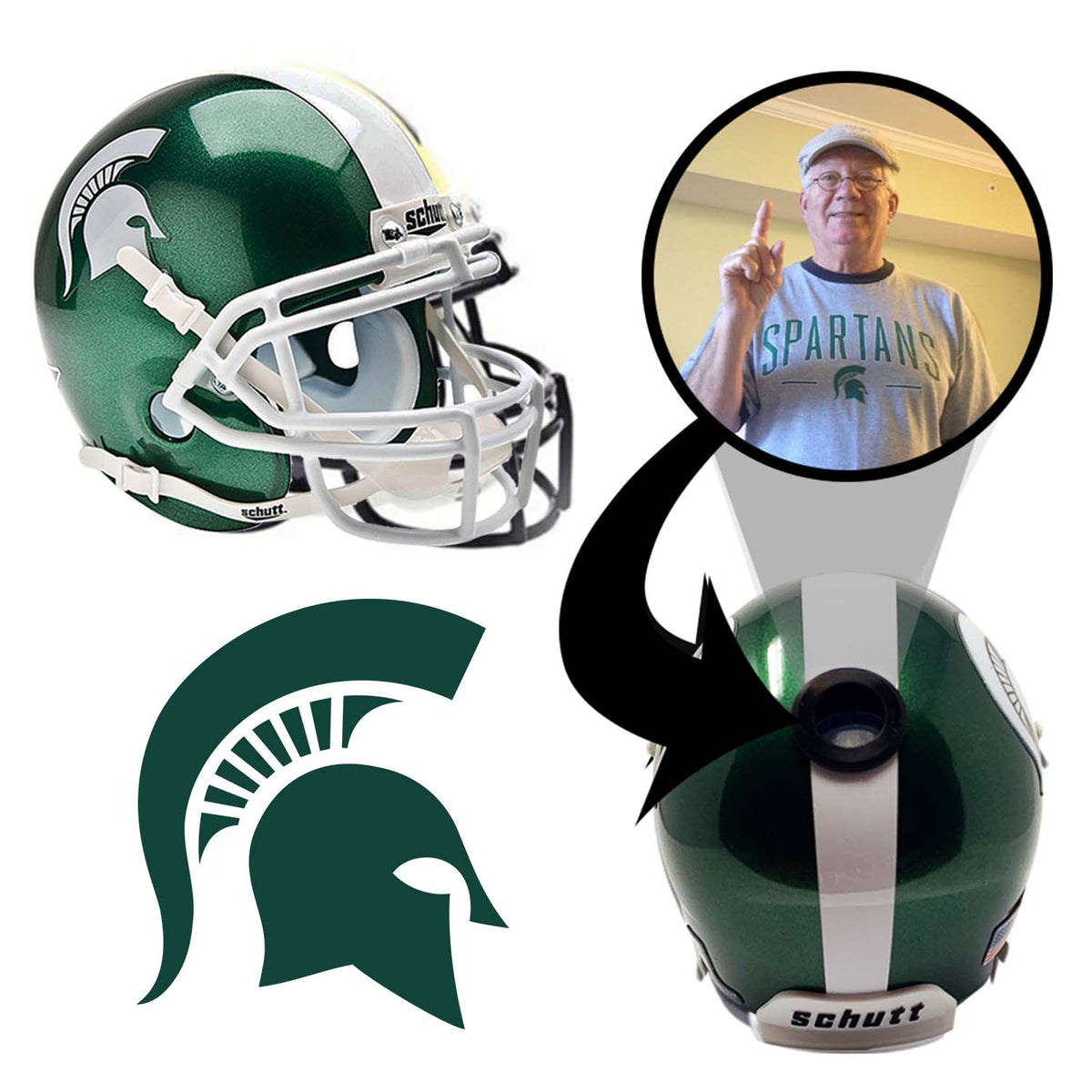 Michigan State Spartans College Football Collectible Mini Helmet - Picture Inside 1