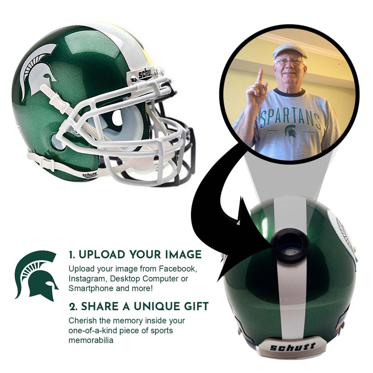 Michigan State Spartans College Football Collectible Mini Helmet - Picture Inside 2