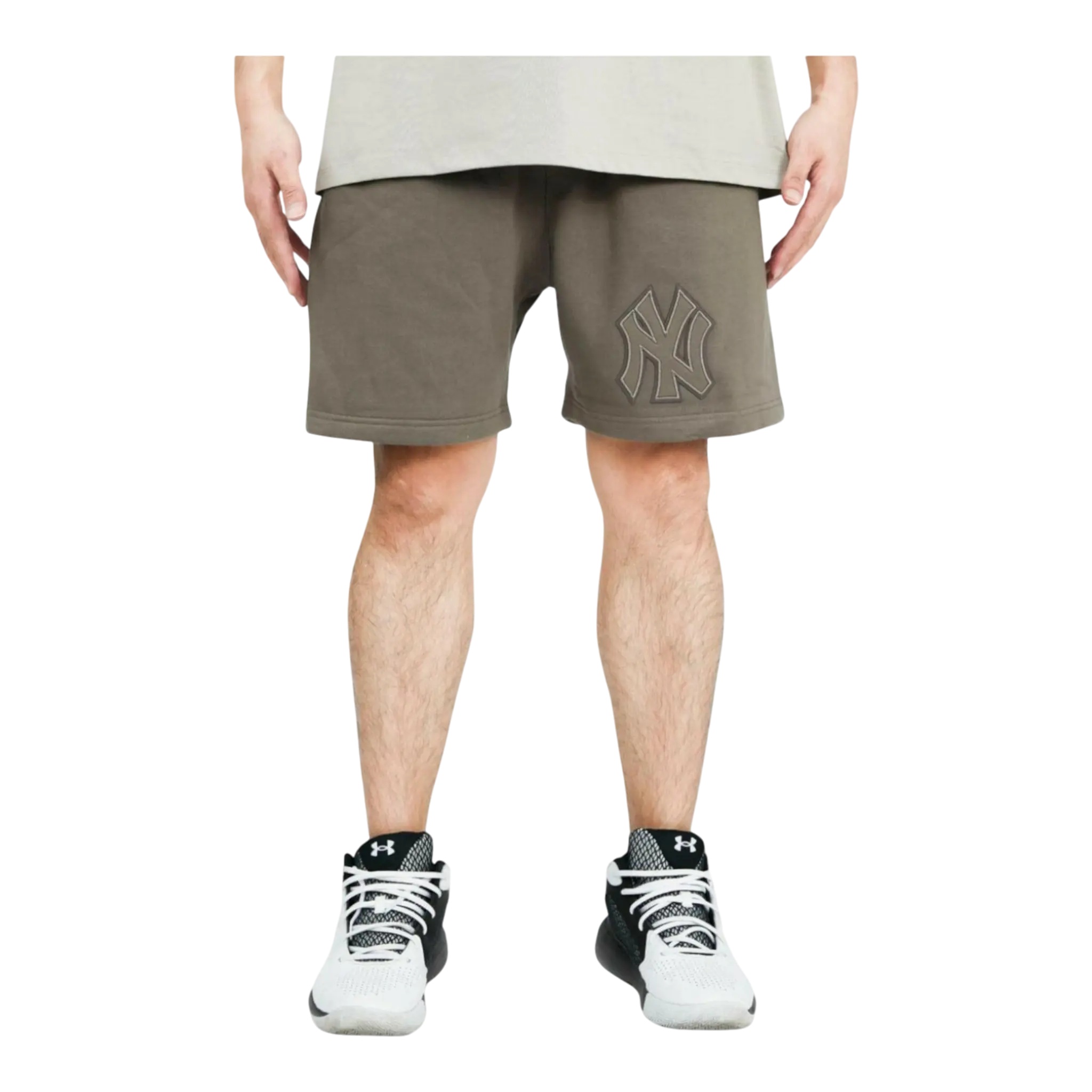 Pro Standard New York Yankees Neutral Men Fleece Shorts Dark Taupe 1