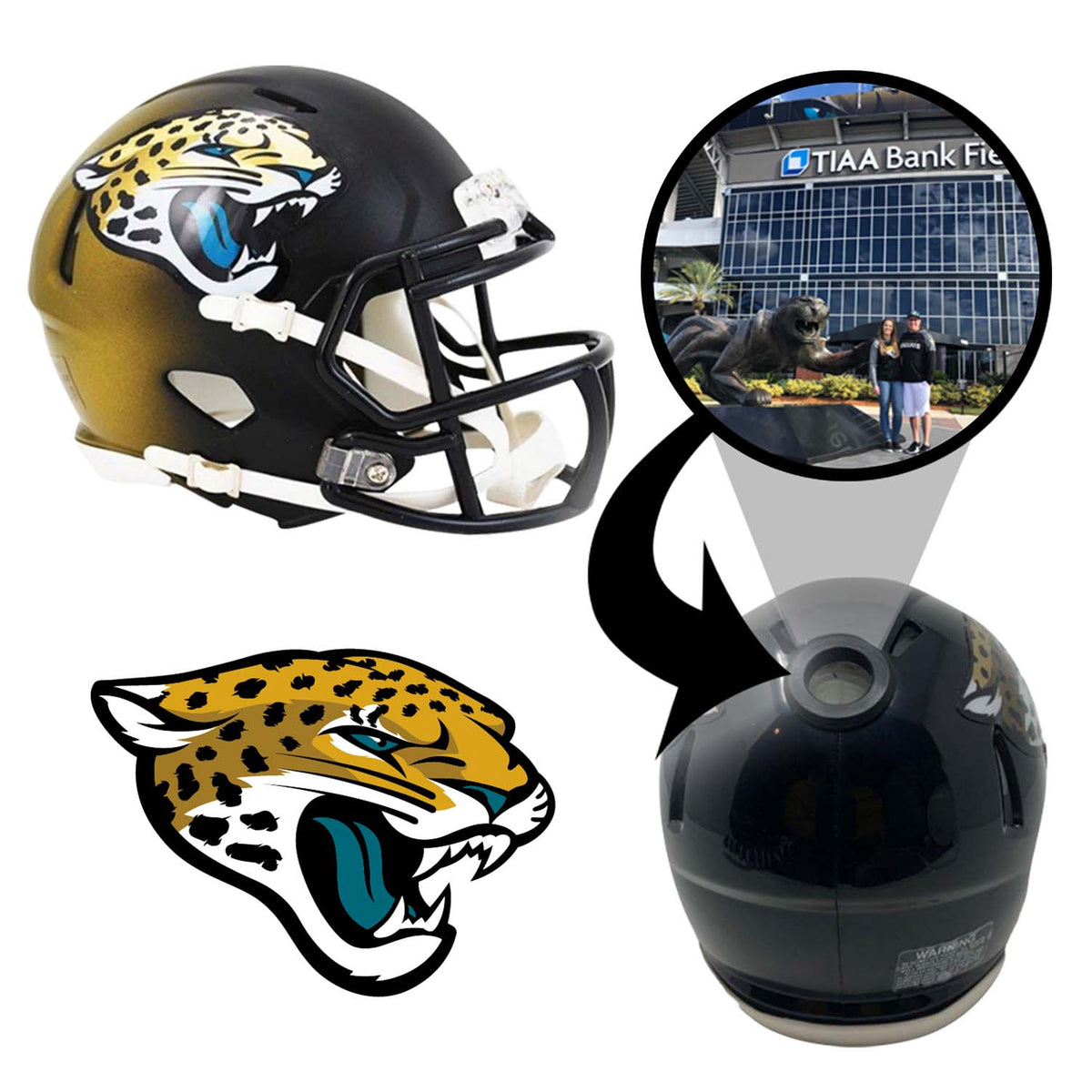 Jacksonville Jaguars NFL Mini Helmet - Picture Inside 1