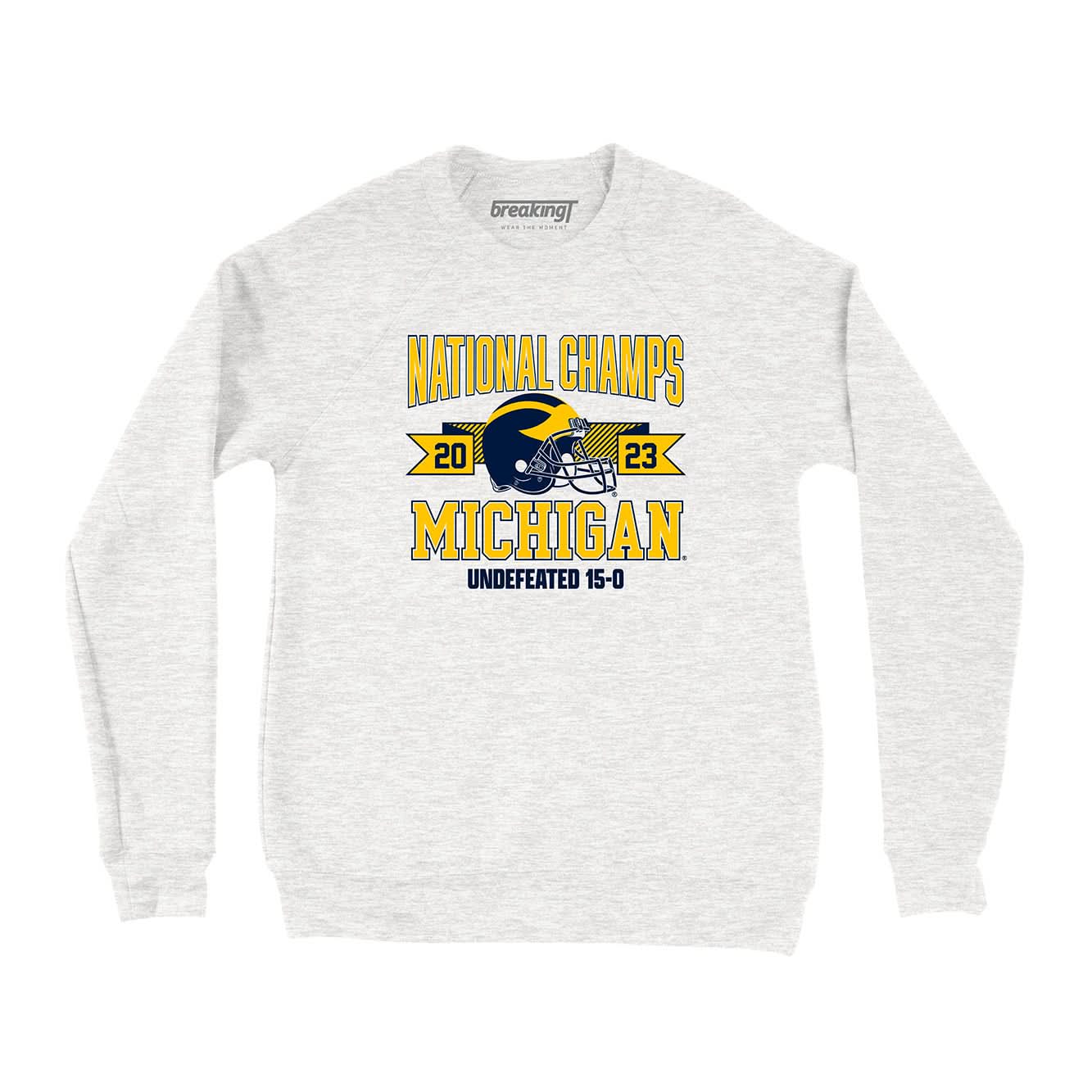 Michigan Football: National Champions Arched Helmet Crewneck 1