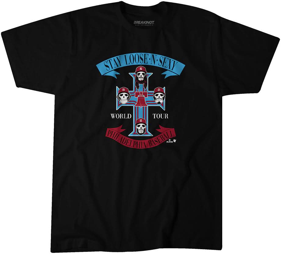 Philadelphia Baseball: Stay Loose 'N' Sexy Rock Band Tee 1