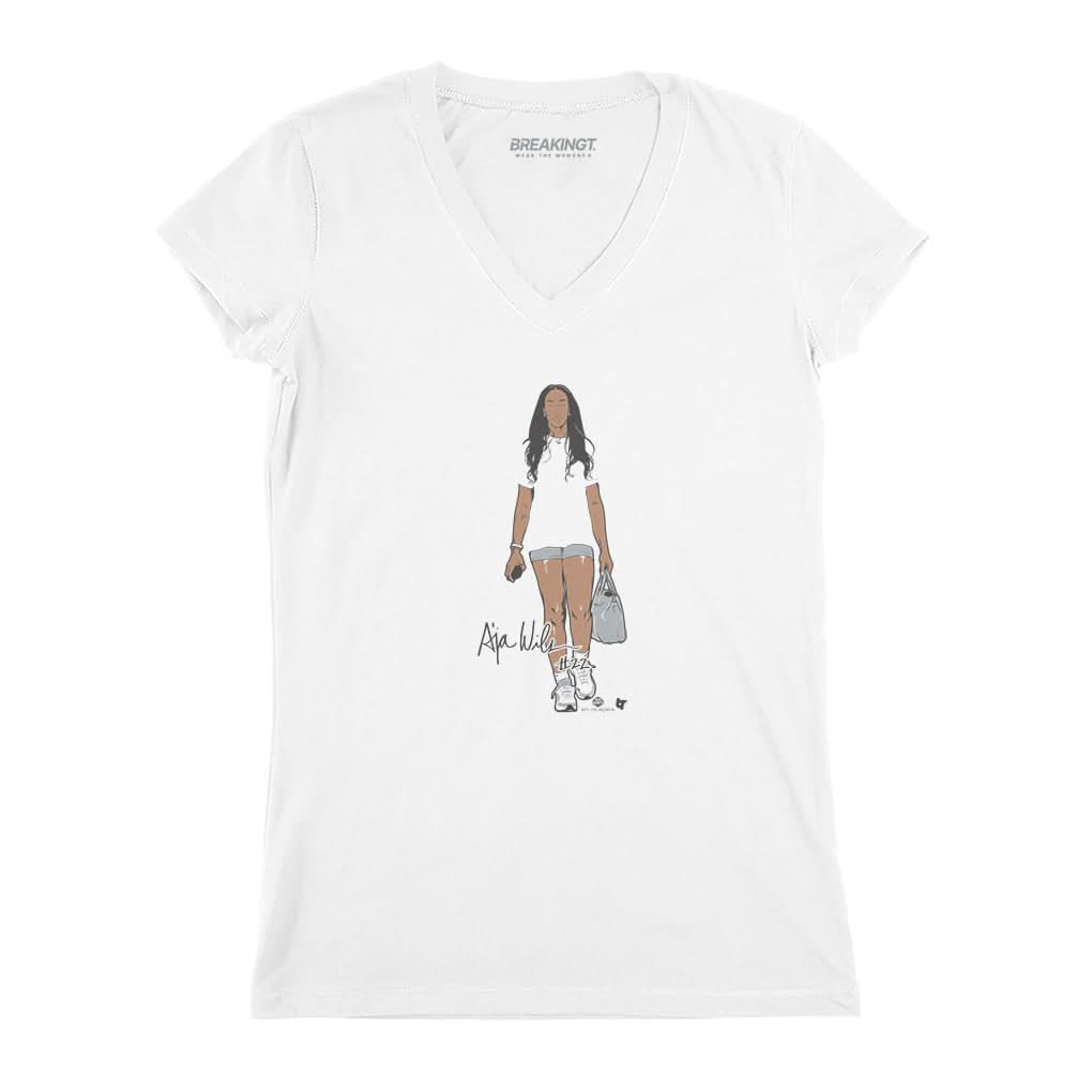 A'ja Wilson: White Tee 3