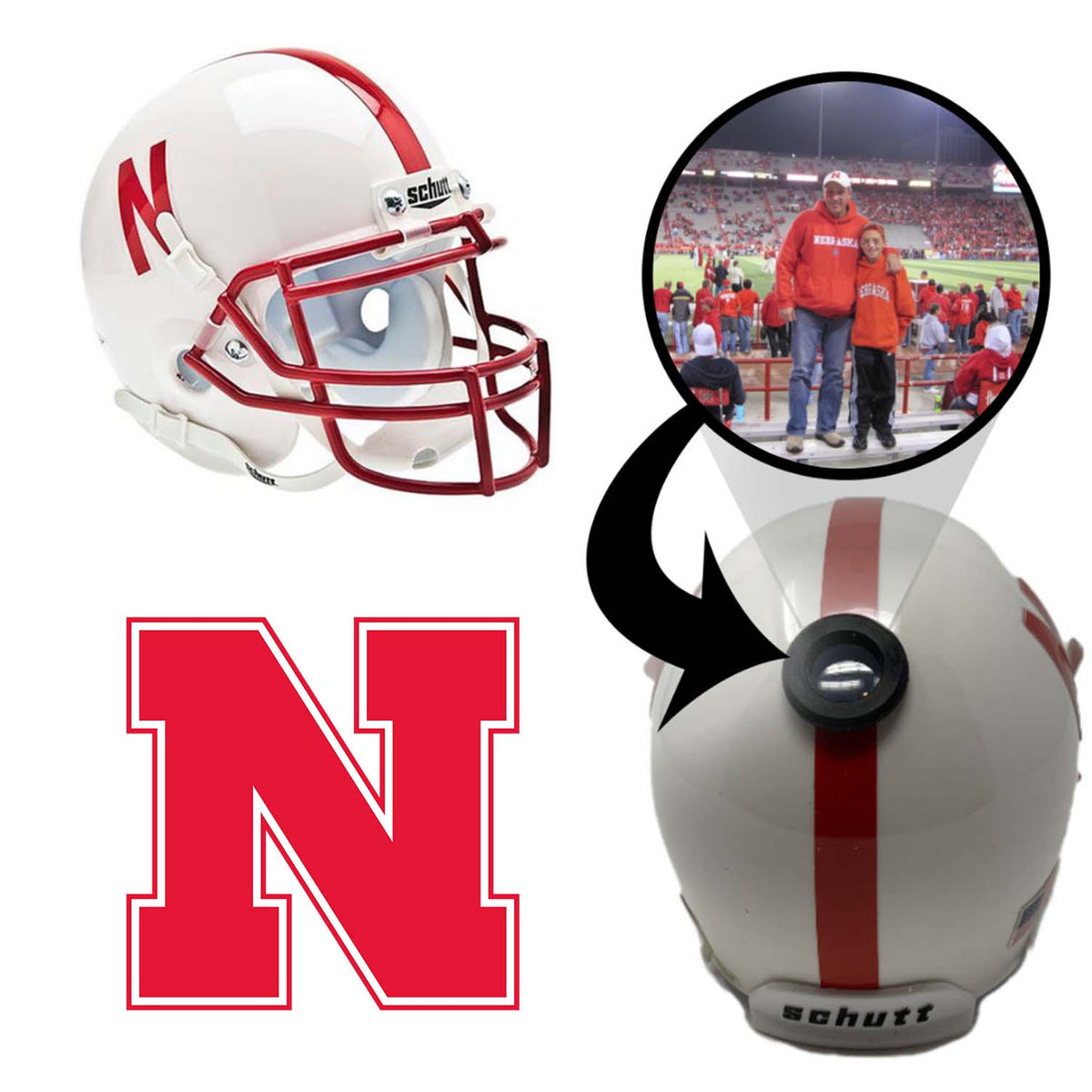 Nebraska Cornhuskers College Football Collectible Mini Helmet - Picture Inside - FANZ Collectibles 1