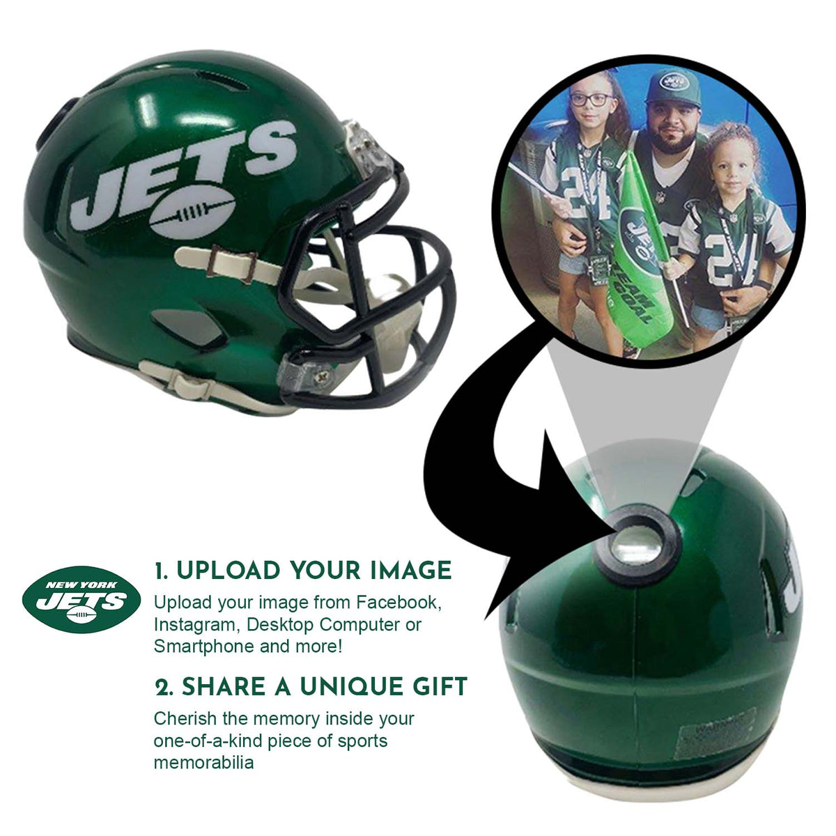 New York Jets NFL Mini Helmet - Picture Inside 2