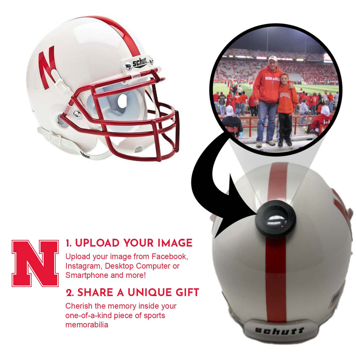 Nebraska Cornhuskers College Football Collectible Mini Helmet - Picture Inside - FANZ Collectibles 2