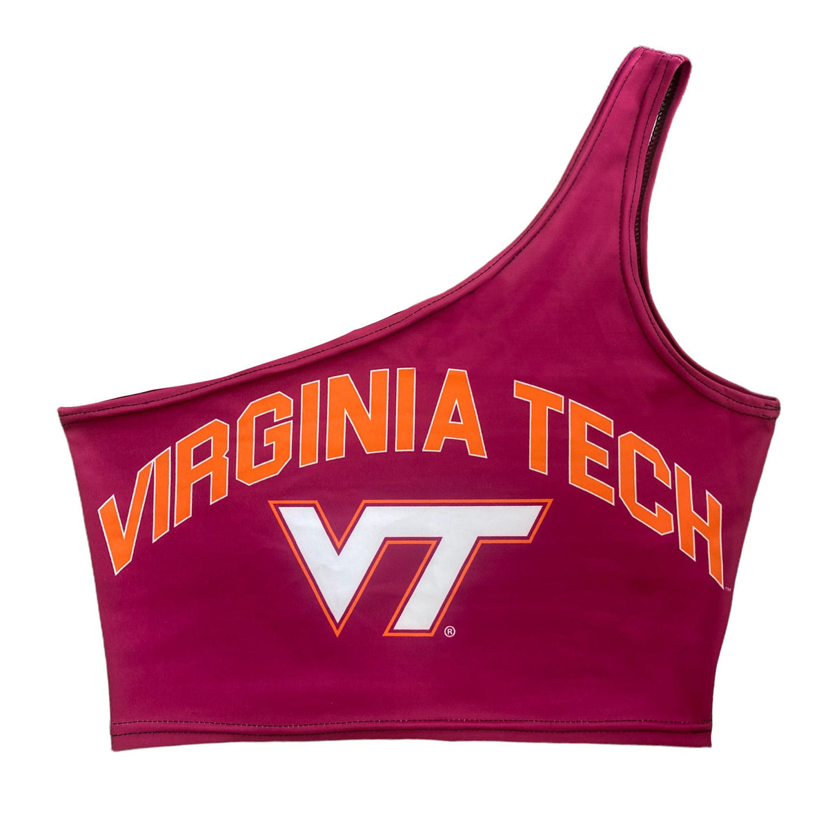 Virginia Tech Maroon One Shoulder Top | lojobands 11