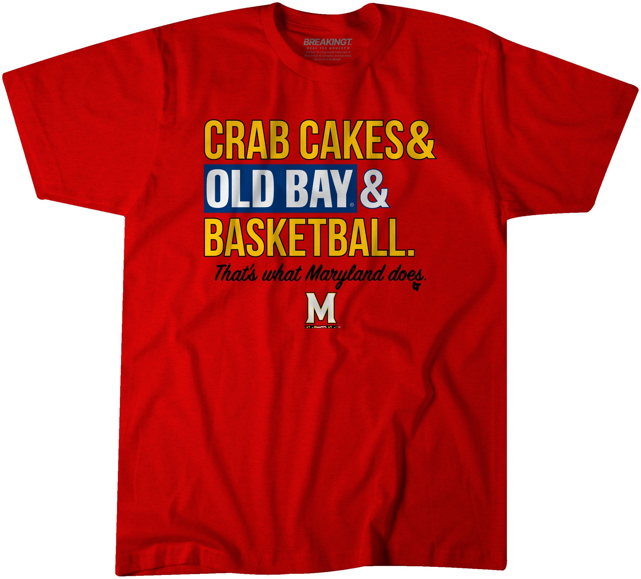 Maryland Terrapins: Crab Cakes & Old Bay & Basketball Text Stack 1