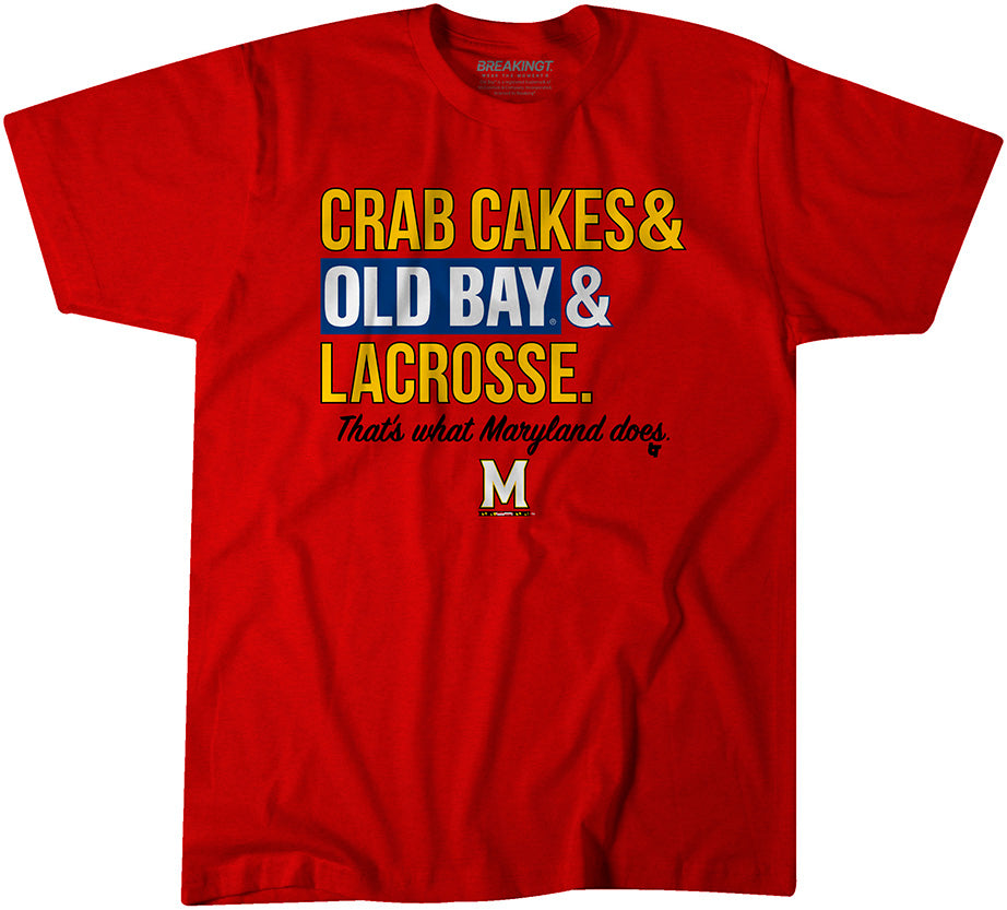 Maryland Terrapins: Crab Cakes & Old Bay & Lacrosse Text Stack 1
