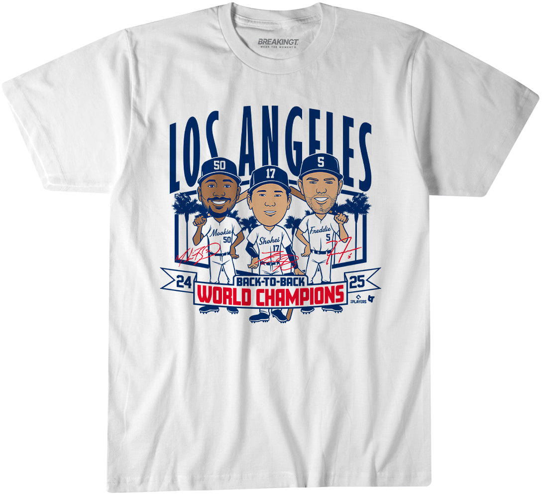 Los Angeles Baseball: Back-to-Back World Champs Caricatures 1