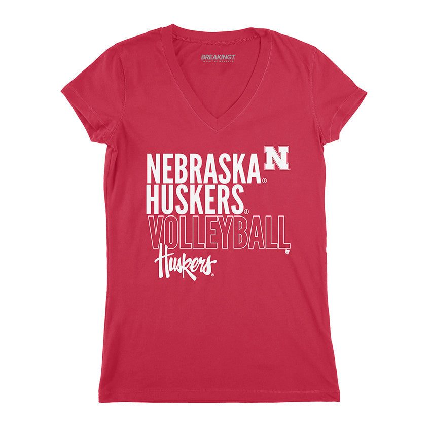 Nebraska Volleyball: Text Logo Overlay 3
