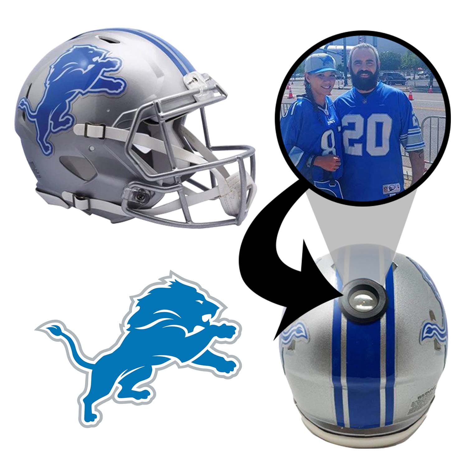 Detroit Lions NFL Mini Helmet - Picture Inside 1