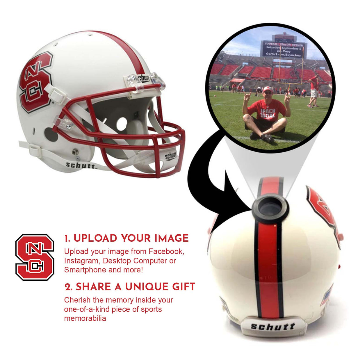NC State Wolfpack College Football Collectible Mini Helmet - Picture Inside 2