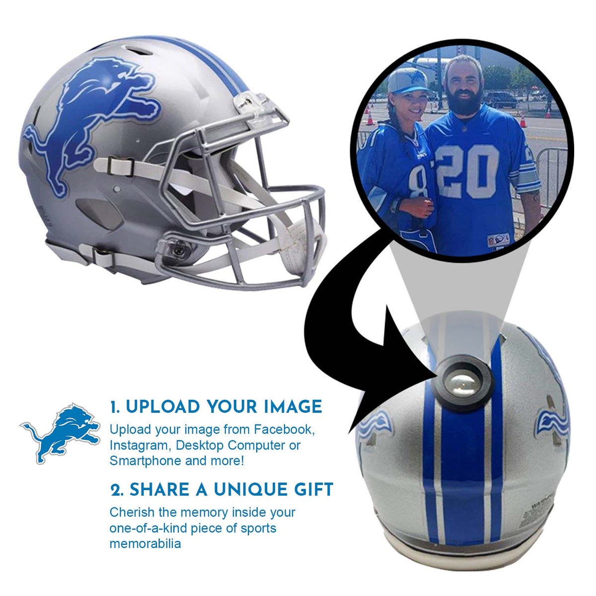 Detroit Lions NFL Mini Helmet - Picture Inside 2