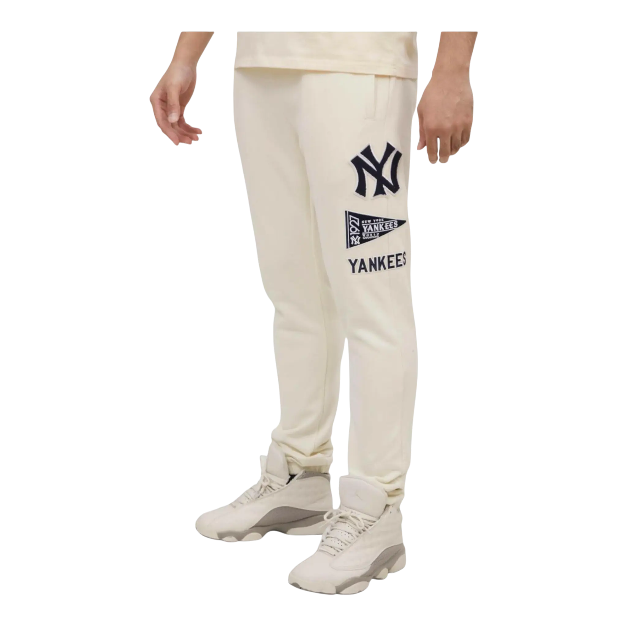 Pro Standard MLB New York Yankees Retro Classic Men Sweatpants Eggshell/Midnight Navy 1