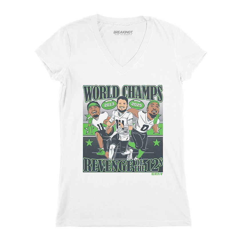 Sam Darnold, Jaxon Smith-Njigba, & DeMarcus Lawrence: World Champions Caricatures 2