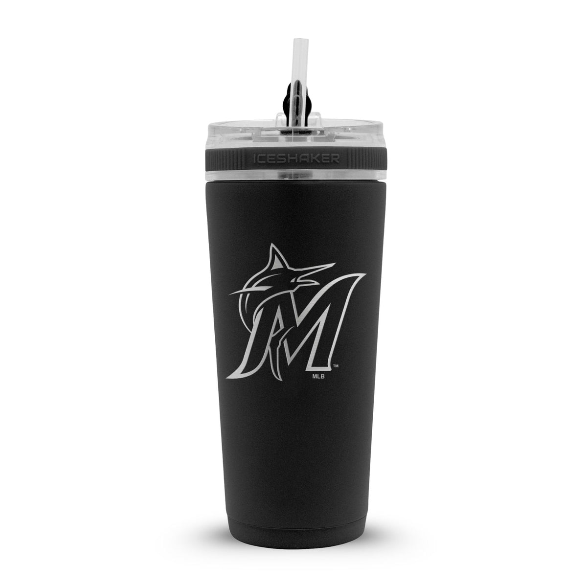 Officially Licensed Miami Marlins 26oz Flex Bottle | Ice Shaker 1