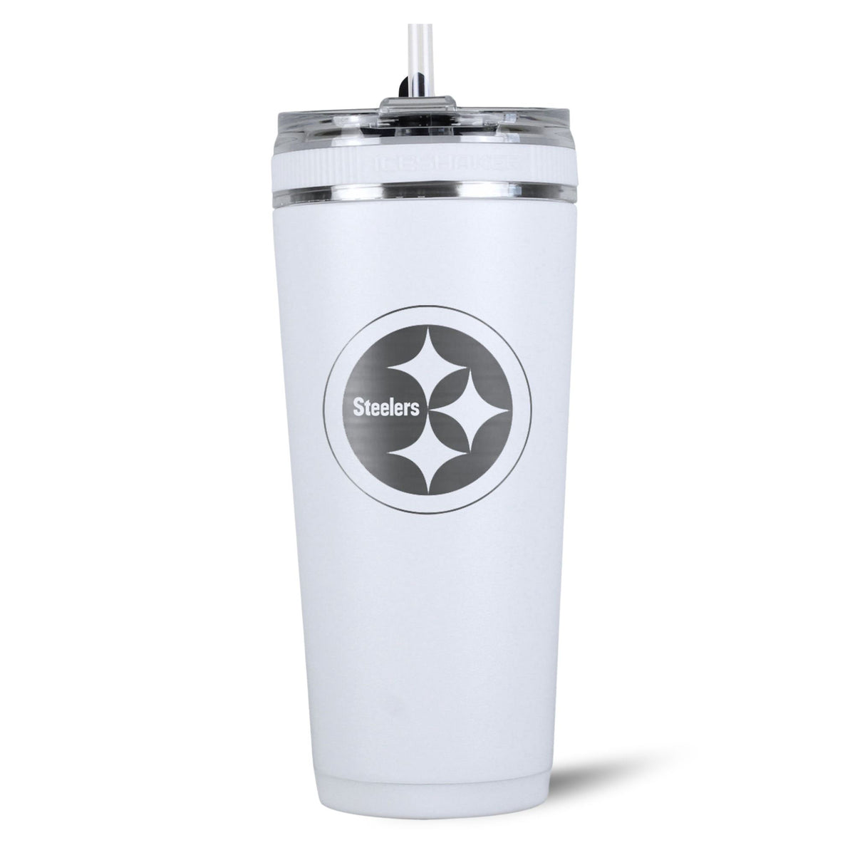 Officially Licensed Pittsburgh Steelers 26oz Flex Bottle - White | Ice Shaker 1