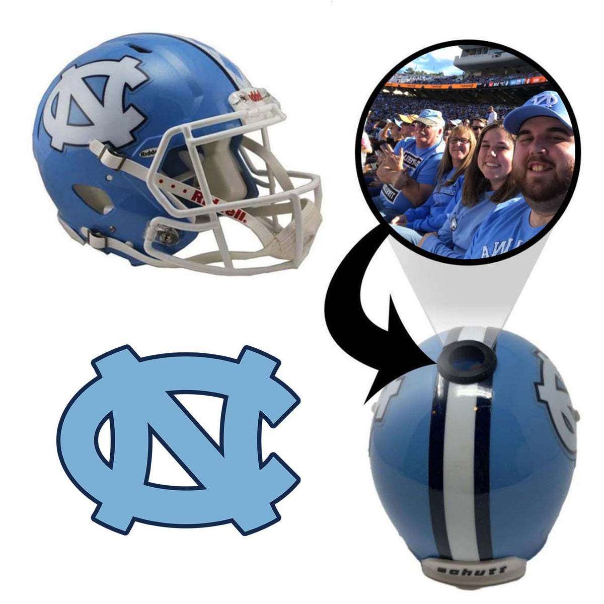 North Carolina Tar Heels College Football Collectible Mini Helmet - Picture Inside - FANZ Collectibles 1