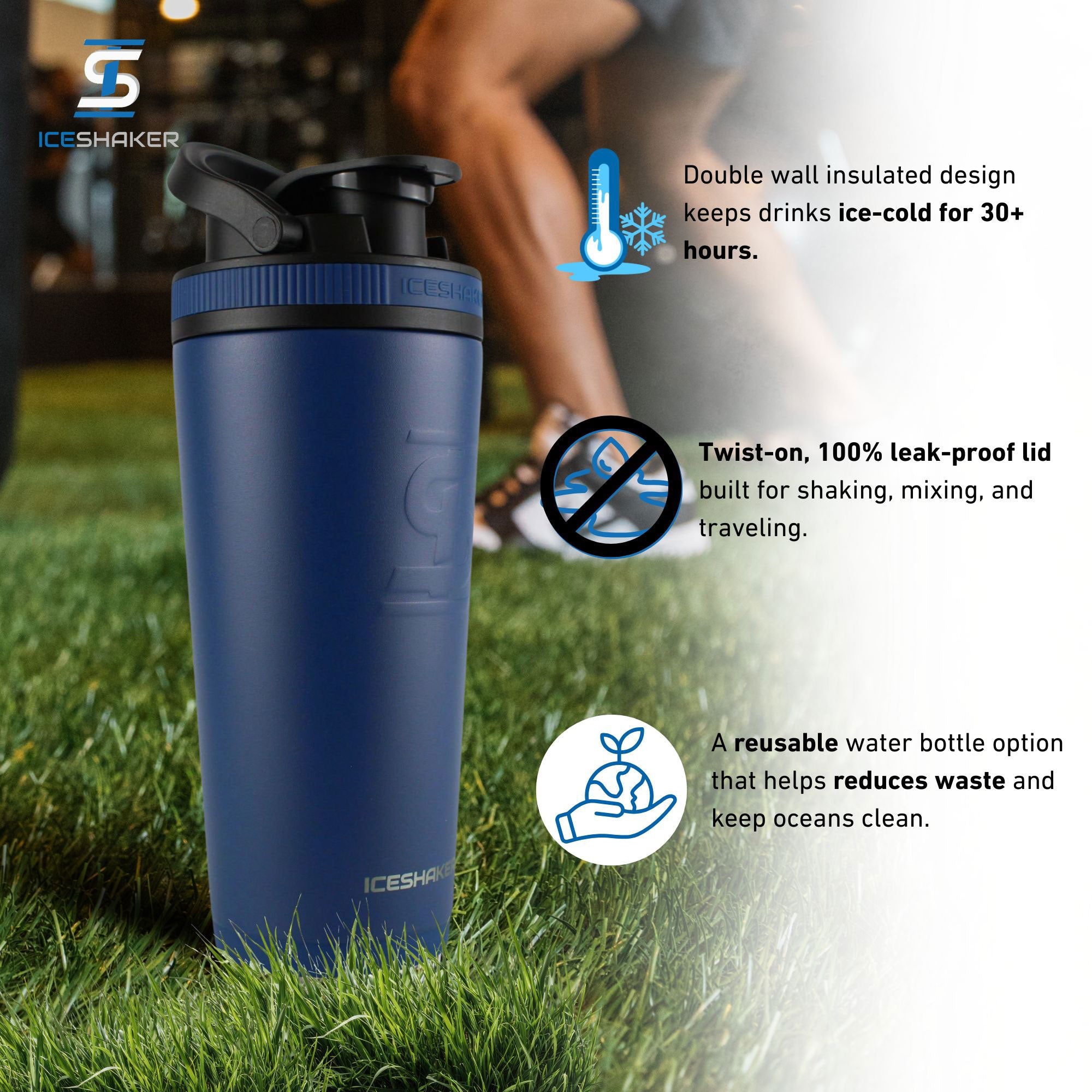 Officially Licensed Texas Rangers 26oz Ice Shaker - Navy