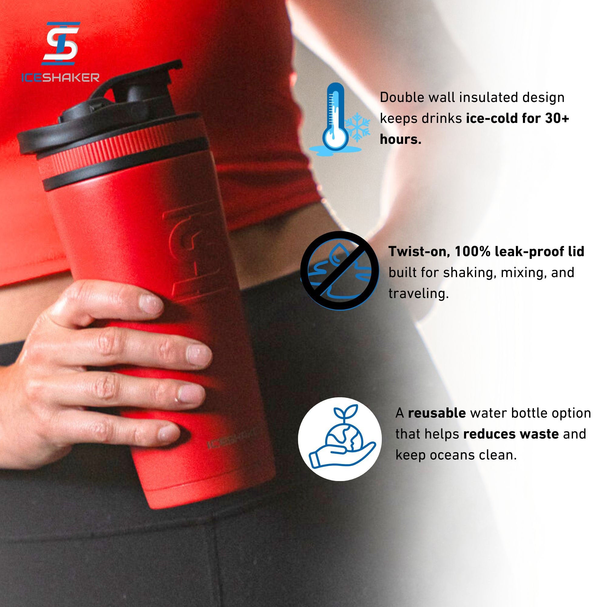 Officially Licensed Texas Rangers 26oz Ice Shaker - Red