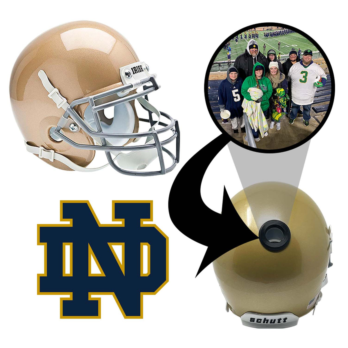 Notre Dame Fighting Irish College Football Collectible Mini Helmet - Picture Inside - FANZ Collectibles 1