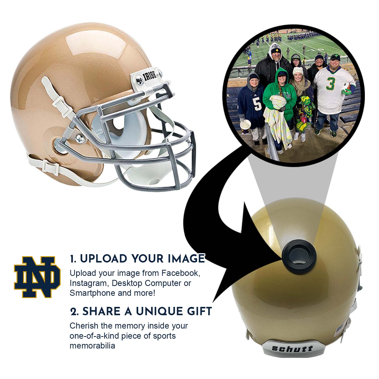 Notre Dame Fighting Irish College Football Collectible Mini Helmet - Picture Inside - FANZ Collectibles 2