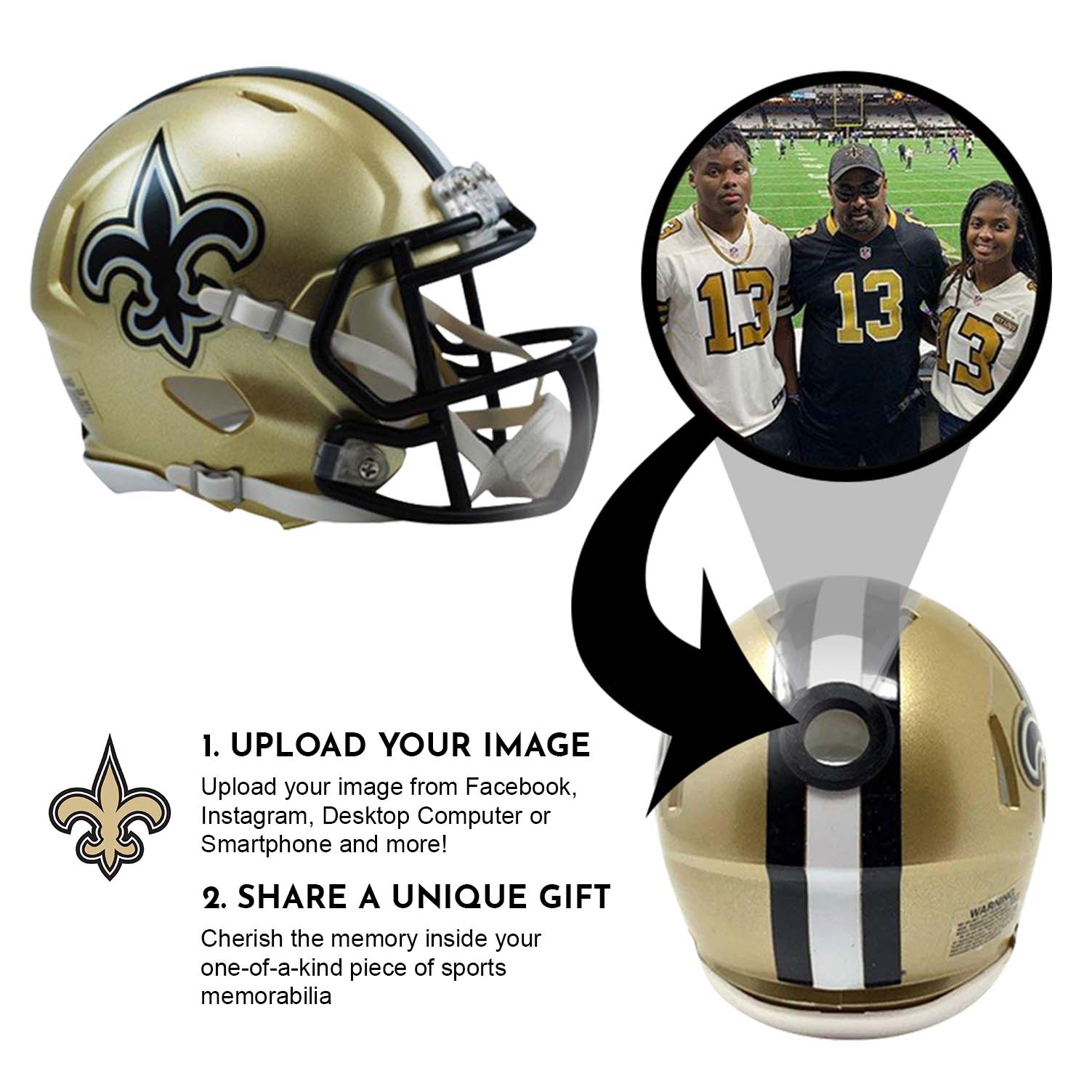 New Orleans Saints NFL Mini Helmet - Picture Inside 2