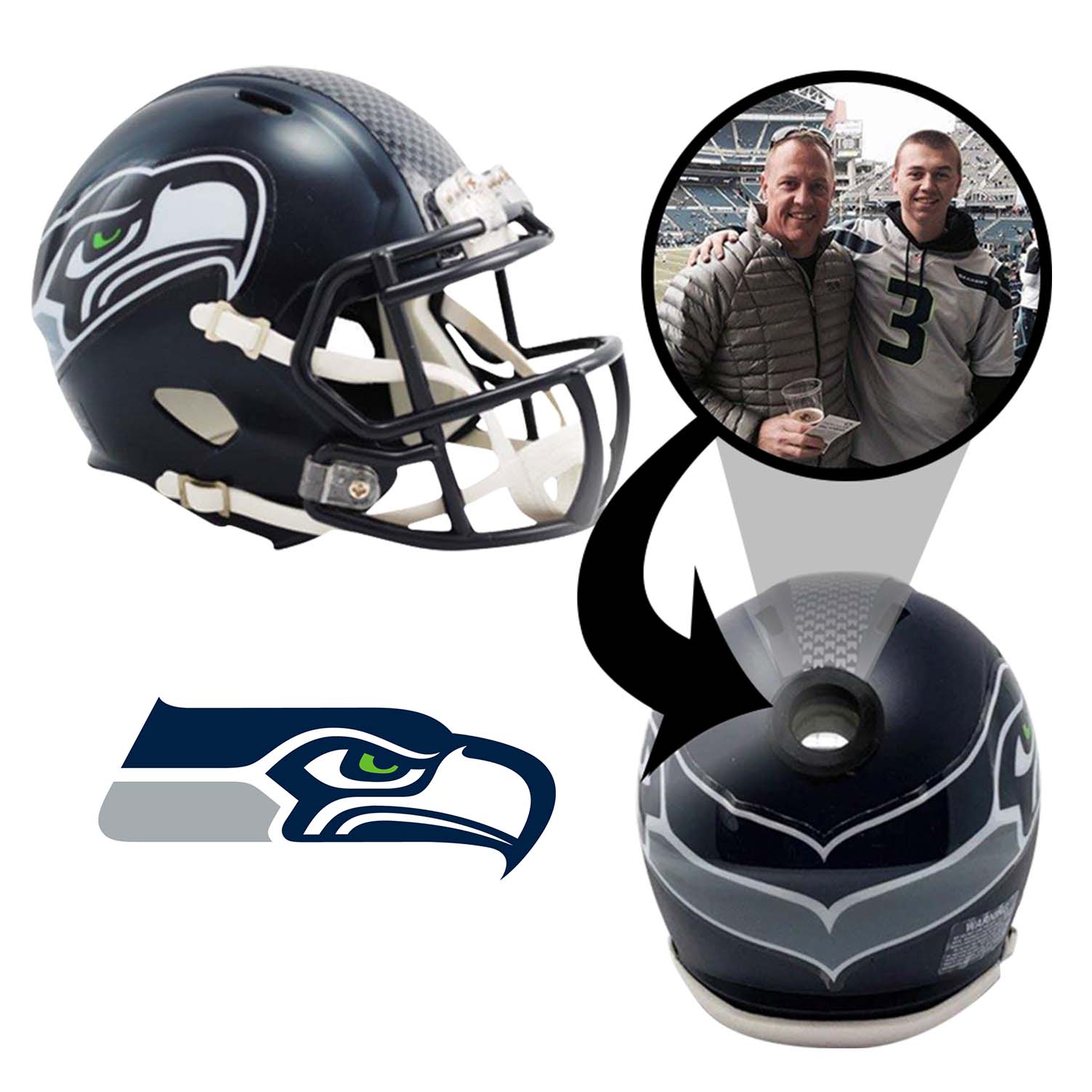 Seattle Seahawks NFL Mini Helmet - Picture Inside 1