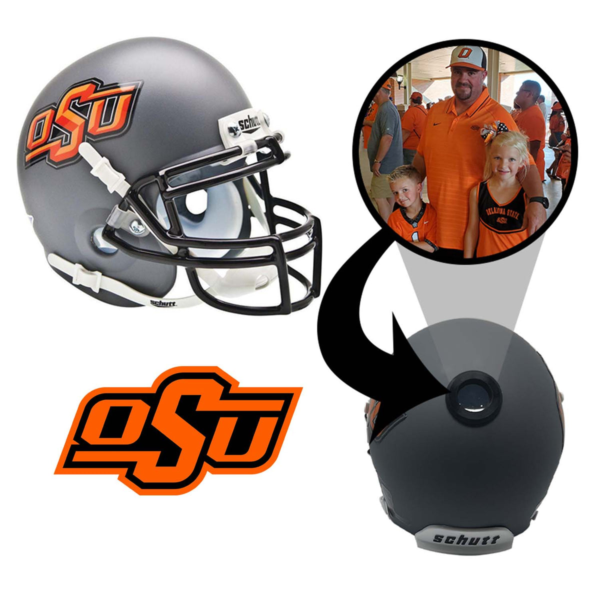Oklahoma State Cowboys College Football Collectible Mini Helmet - Picture Inside - FANZ Collectibles 1