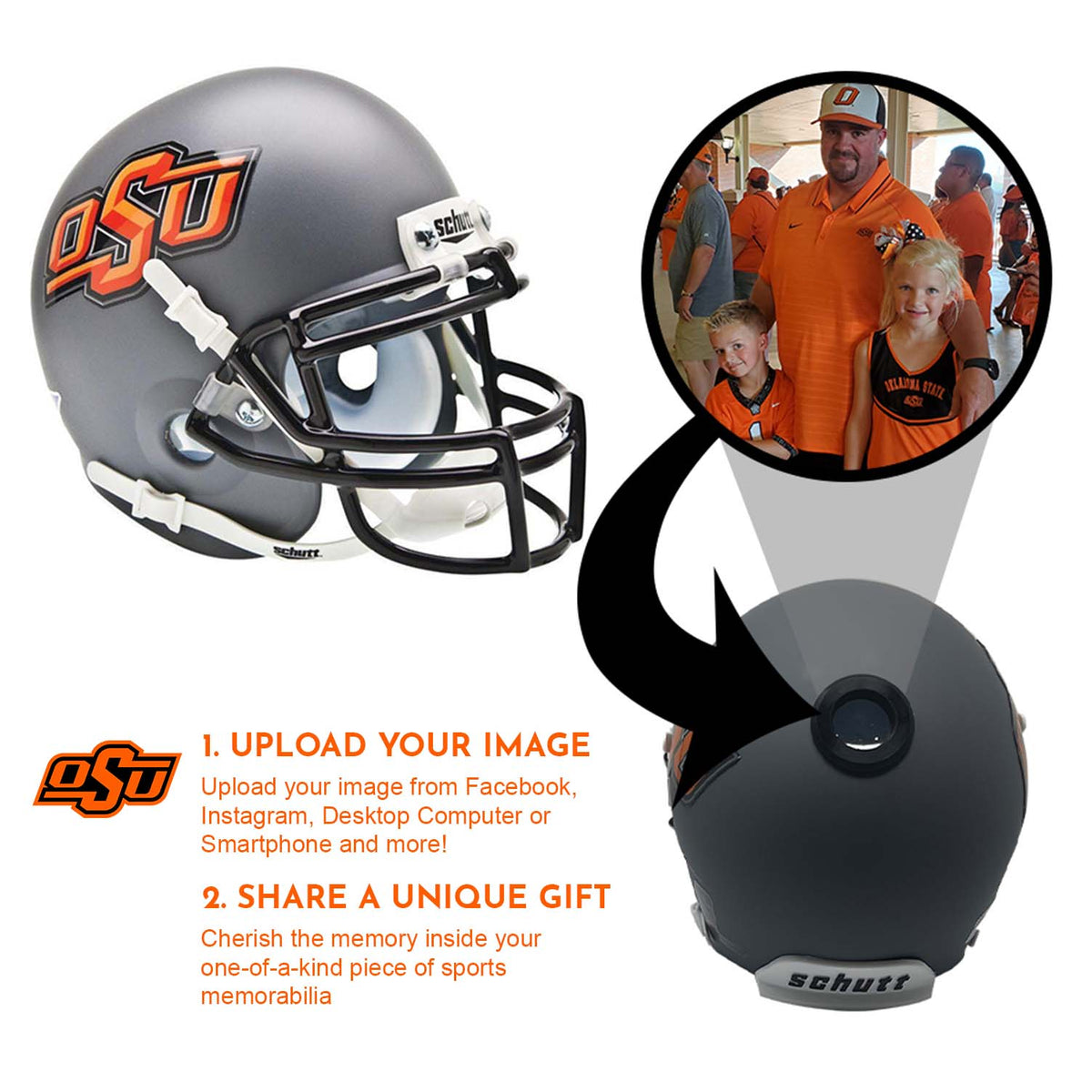 Oklahoma State Cowboys College Football Collectible Mini Helmet - Picture Inside - FANZ Collectibles 2