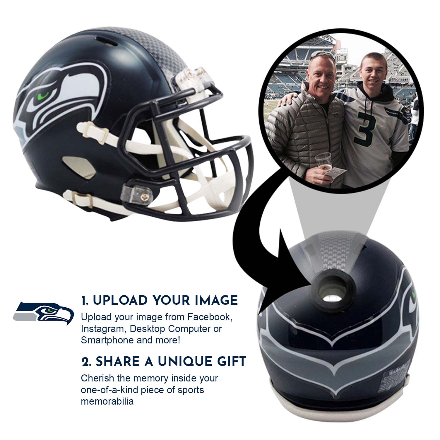 Seattle Seahawks NFL Mini Helmet - Picture Inside 2